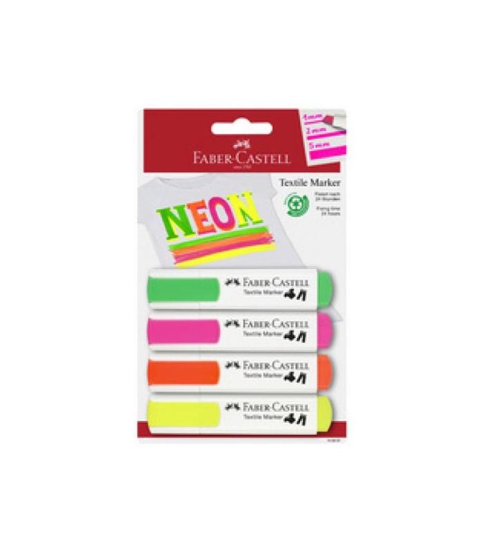 BLSTER 4 MARCADORES TEXTILES SURTIDOS COLORES NEN FABER CASTELL 159591