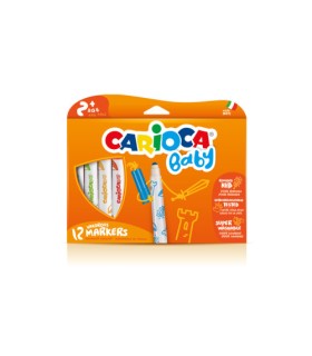 CAJA 12 ROTULADORES VALOROUS MARKER CARIOCA BABY 42814