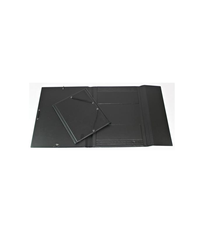 CARPETA FORMATO CUARTO GOMAS Y SOPALAS PVC NEGRA IBERPLAS 341CS00