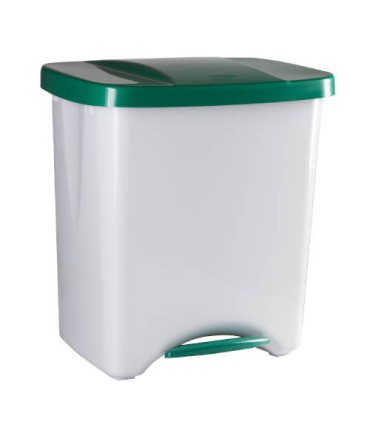 PAPELERA PEDALBIN ECOLOGIC 40L TAPA VERDE DENOX DP357