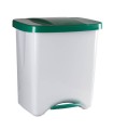 PAPELERA PEDALBIN ECOLOGIC 40L TAPA VERDE DENOX DP357