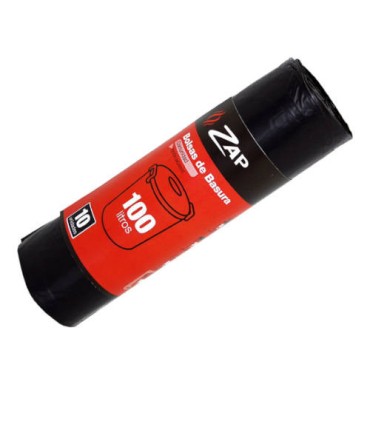 ROLLO 10 UNIDADES BOLSA BASURA NEGRO ESPECIAL COMUNIDAD 100 LITROS ZAP 320187