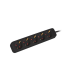REGLETA LANBERG 5 TOMAS SCHUKO NEGRA 1.5M