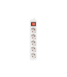 REGLETA LANBERG 5 TOMAS SCHUKO CON PROTECION BLANCA 1.5M