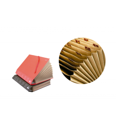 CARPETA ACORDEON FUELLE FOLIO CARTON FORRADO GELTEX PLASTIFICADO BURDEOS MATE MARIOLA 0918BU