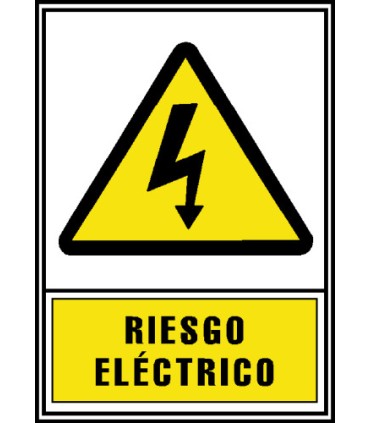 SEAL HOMOLOGADA AVISO RIESGO ELECTRICO 210x297MM PVC AMARILLO ARCHIVO2000 6172-03 AM