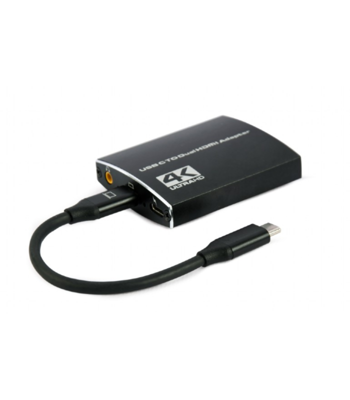 ADAPTADOR USB-C A DOBLE HDMI 4K 60HZ NEGRO