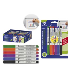 ROTULADORES PIZARRA BLANCA BLISTER 6 COLORES BISMARK 328355