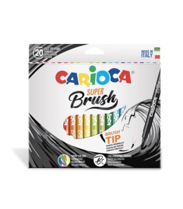 CAJA 20 ROTULADORES SUPER BRUSH CARIOCA CARIOCA 42968