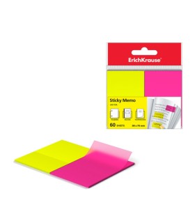 BLISTER 60 MARCAPAGINAS NEON 50X75MM 2 COLORES AMARILLO/ROSA ERICH KRAUSE 31180