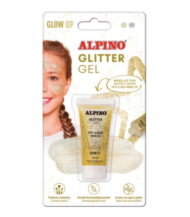 BLSTER GEL TRANSPARENTE CON PURPURINA DORADO ALPINO DL000606