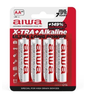 Pack de 4 Pilas AA Aiwa X-TRA+Alcaline LR6/ 1.5V/ Alcalinas