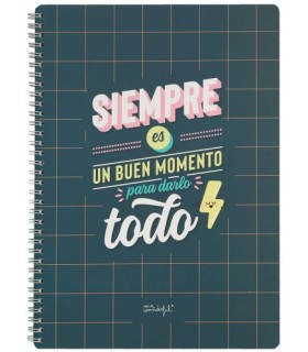 LIBRETA - SIEMPRE ES BUEN MOMENTO PARA DARLO TODO MR WONDERFUL WOA11049ES