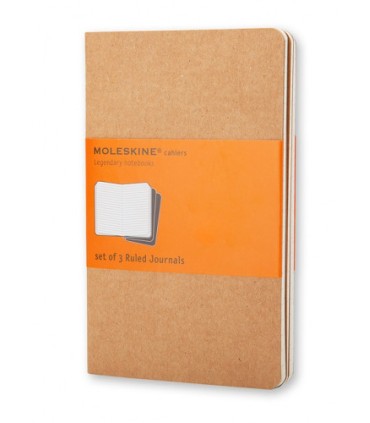 SET DE 3 LIBRETAS CAHIER MARRN KRAFT P (9X14CM) RAYAS MOLESKINE QP411
