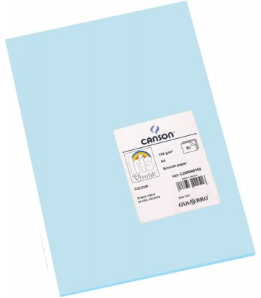 PAQUETE 50 HOJAS CARTULINA IRIS A4 185G AZUL CIELO GUARRO CANSON C200040166