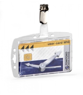CAJA DE 25 IDENTIFICADORES RIGIDOS CON PINZA PARA TARJETAS 54X85 DURABLE 8005-19