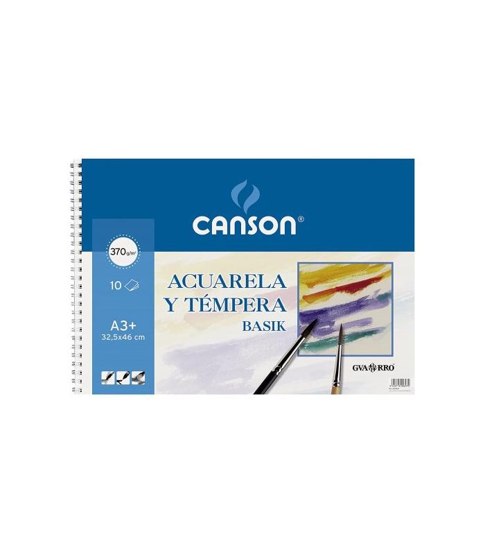 BLOC ESCOLAR BASIK 370 GR. PARA TMPERA Y ACUARELA  A3+ 10 HOJAS GUARRO CANSON C200400697