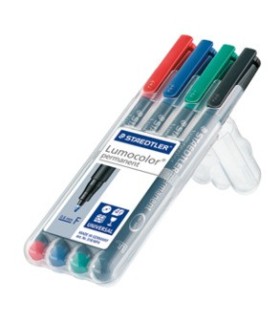 ESTUCHE 4 MARCADORES LUMOCOLOR PERMANENTE PUNTA FINA 0,6MM. SURTIDOS STAEDTLER 318 WP4