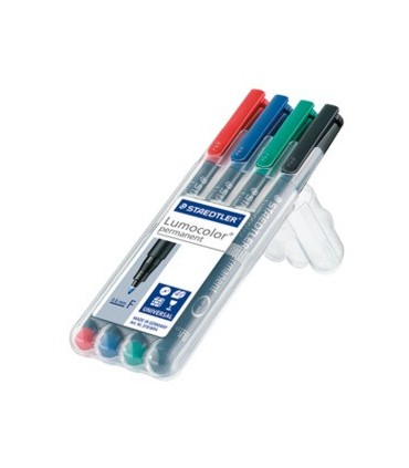 ESTUCHE 4 MARCADORES LUMOCOLOR PERMANENTE PUNTA FINA 0,6MM. SURTIDOS STAEDTLER 318 WP4