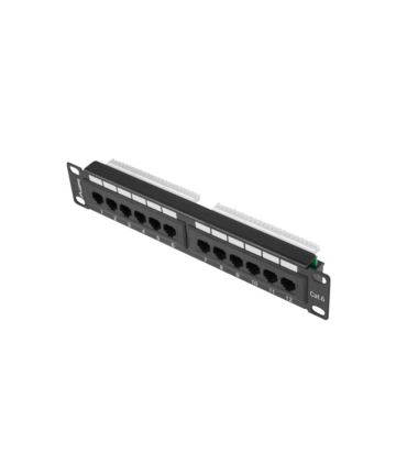 PATCH PANEL LANBERG 12 PUERTOS 1U 10\" CAT.6 NEGRO