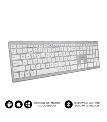 TECLADO SUBBLIM KEYBOARD BLUETOOTH PURE EXTENDED SILVER