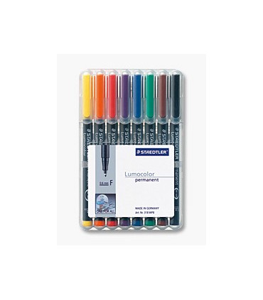 ESTUCHE 8 MARCADORES LUMOCOLOR PERMANENTE PUNTA FINA 0,6MM. SURTIDOS STAEDTLER 318 WP8