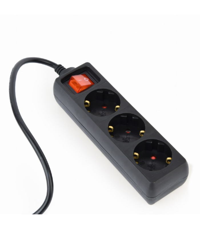 REGLETA SAI GEMBIRD 3 SCHUKO INTER CON FUSIBLE 10 A ENC C14 CABLE 0 6 M NEGRO