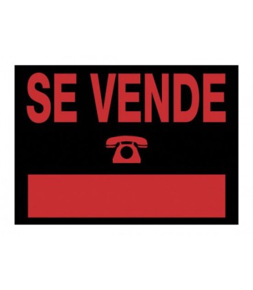 CARTEL \"SE VENDE\" 500X350 MM PVC NEGRO ARCHIVO 2000 6165 NE