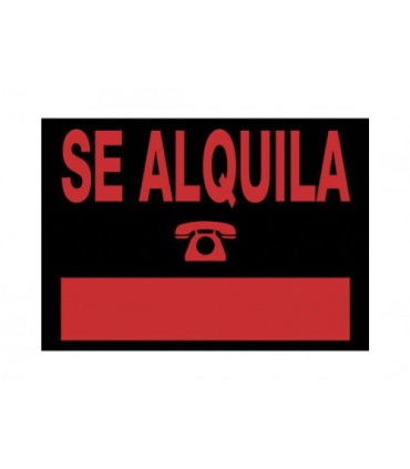 CARTEL \"SE ALQUILA\" 350X250 MM PVC NEGRO ARCHIVO 2000 6168 NE