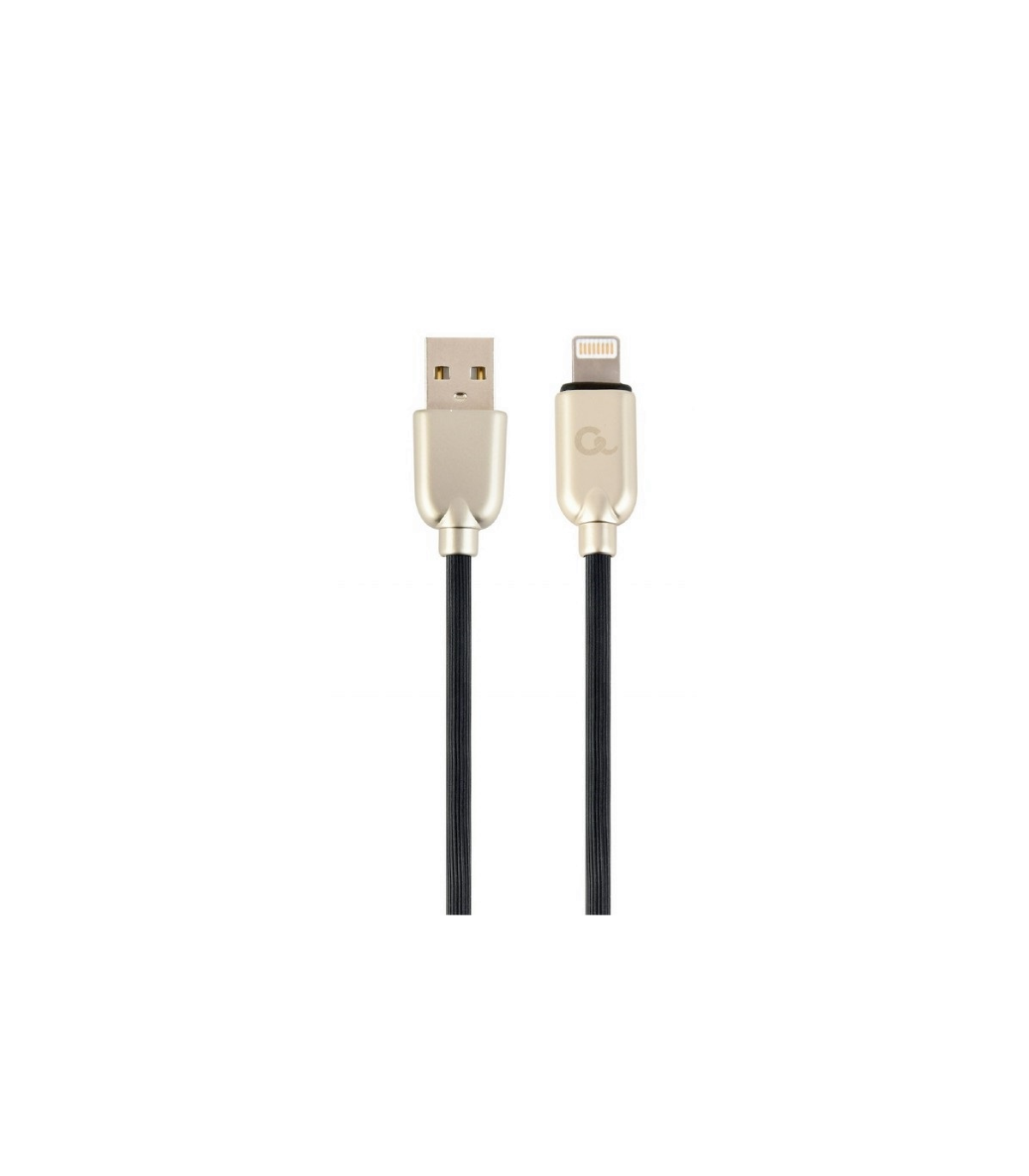 CABLE DE DATOS Y CARGA GEMBIRD 8 PINES DE CAUCHO PREMIUM, 2M, NEGRO