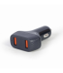 CARGADOR RPIDO DE COCHE USB GEMBIRD DE 2 PUERTOS, QC3.0, 36 W, NEGRO