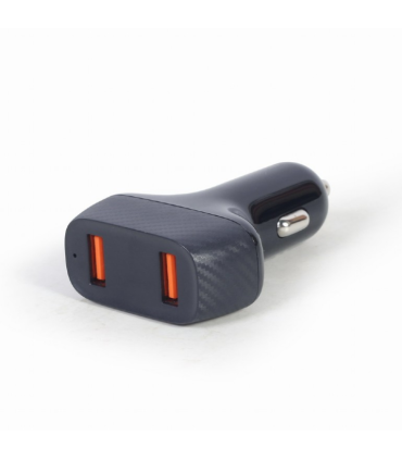 CARGADOR RPIDO DE COCHE USB GEMBIRD DE 2 PUERTOS, QC3.0, 36 W, NEGRO