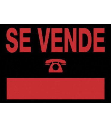 CARTEL \"SE VENDE\" 700X500 MM PVC NEGRO ARCHIVO 2000 6160 NE