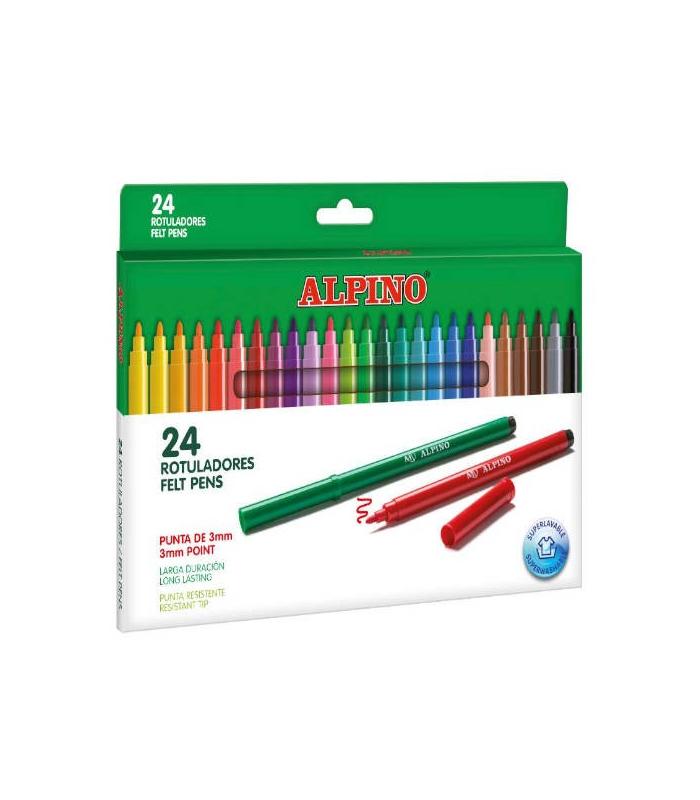 ESTUCHE 24 UNIDADES ROTULADORES PUNTA FINA COLORES SURTIDOS ALPINO AR001003N