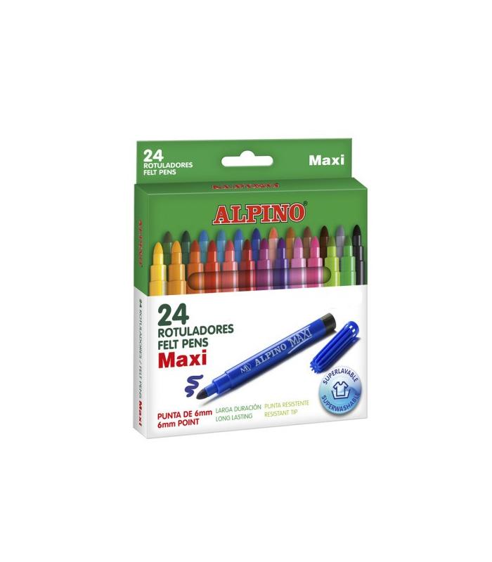 ESTUCHE 24 UNIDADES ROTULADORES PUNTA GRUESA COLORES SURTIDOS ALPINO AR000007N