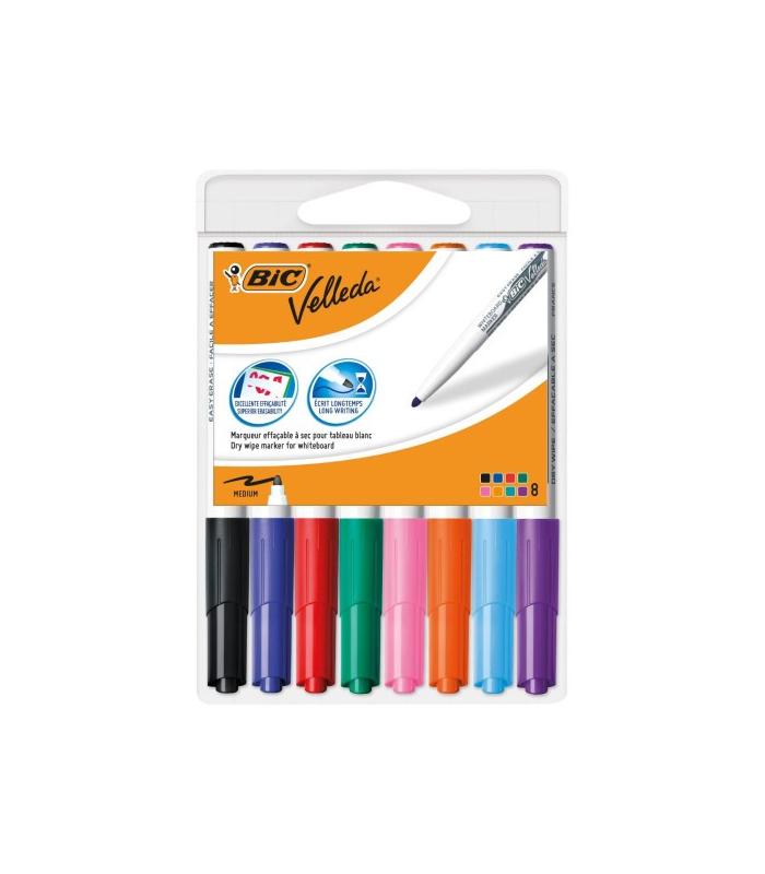 ESTUCHE 8 MARCADORES PARA PIZARRA BLANCA 1741 TINTA A BASE DE ACETONA TRAZO 1,4MM. SURTIDOS VELLEDA 503844