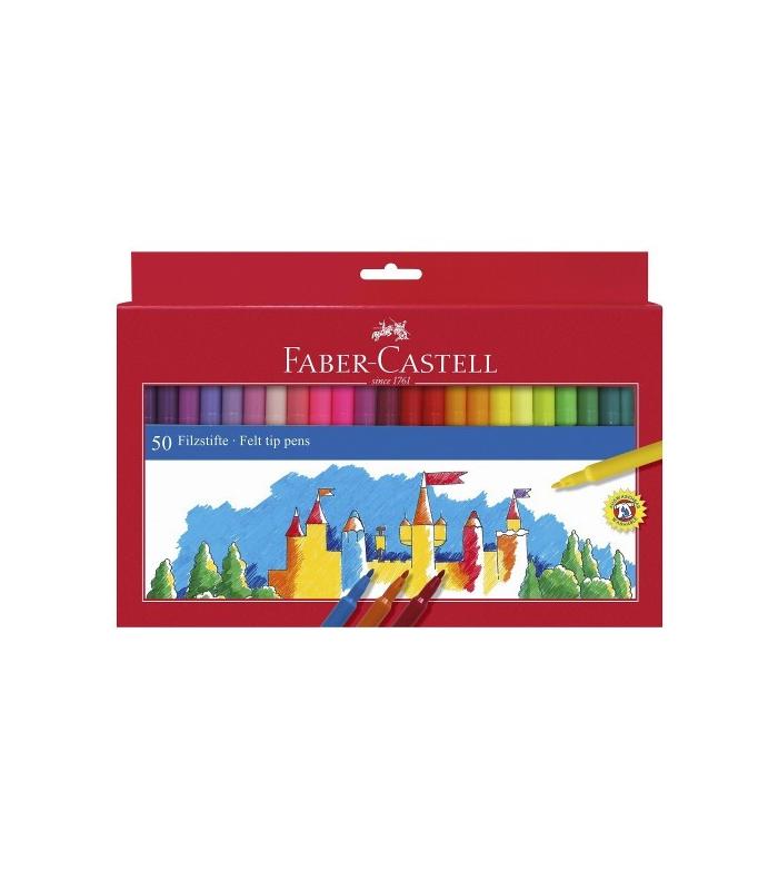 ESTUCHE CARTN 50 ROTULADORES ESCOLARES FABER CASTELL 554204