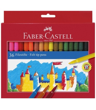 ESTUCHE CARTN 36 ROTULADORES ESCOLARES FABER CASTELL 554203