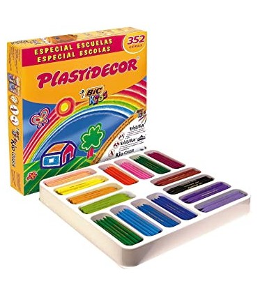 ESTUCHE 352 CERAS DE COLOR CON 16 COLORES DIFERENTES NO ENSUCIAN PLASTIDECOR 8417191
