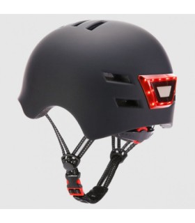 YOUIN CASCO CON LED FRONTAL Y TRASERO NEGRO  (TALLA L)