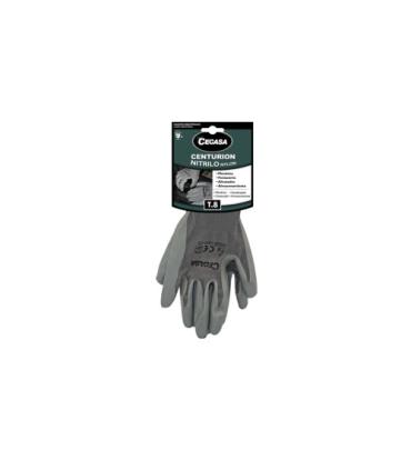 GUANTES DE TRABAJO CENTURION NITRILO/NYLON GRIS T8-MEDIANA M CEGASA 327099