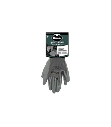 GUANTES DE TRABAJO CENTURION NITRILO/NYLON GRIS T7-PEQUEA S CEGASA 327098