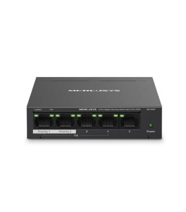Mercusys MS105GP switch Gigabit Ethernet (10/100/1000) Energa sobre Ethernet (PoE) Negro
