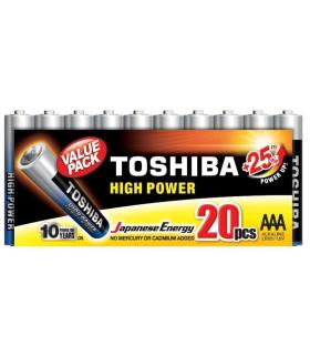 Pack de 20 Pilas AAA Toshiba High Power LR03/ 1.5V/ Alcalinas