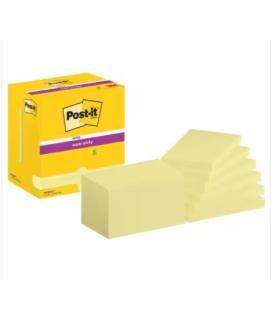PACK 12 BLOCS 90 HOJAS NOTAS ADHESIVAS 76X127MM SUPER STICKY CANARY YELLOW CAJA CARTN 655-12SSCY-EU POST-IT 7100290175