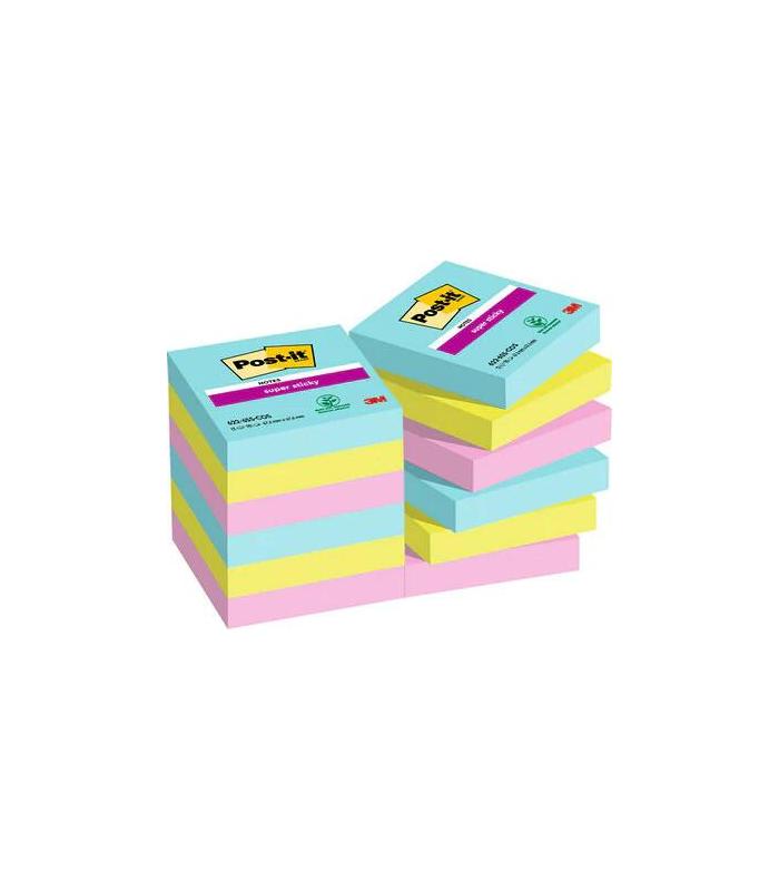 PACK 12 BLOCS 90 HOJAS NOTAS ADHESIVAS 47,6X47,6MM SUPER STICKY COLECCIN COSMIC CAJA CARTN 622-12SS-COS POST-IT 7100290180