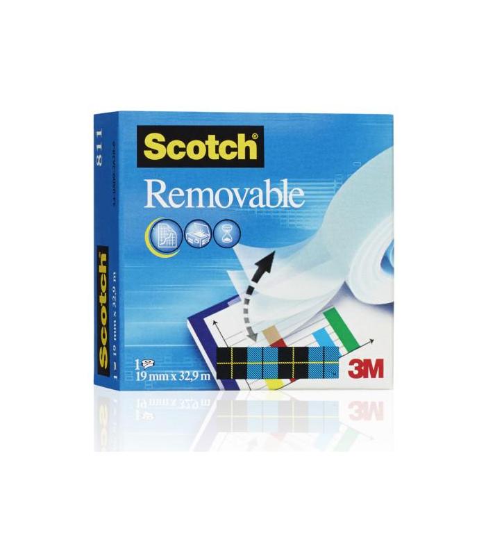 ROLLO CINTA INVISIBLE REUTILIZABLE 19 MM X33M CAJA CARTN 811/1933 SCOTH 7000029163