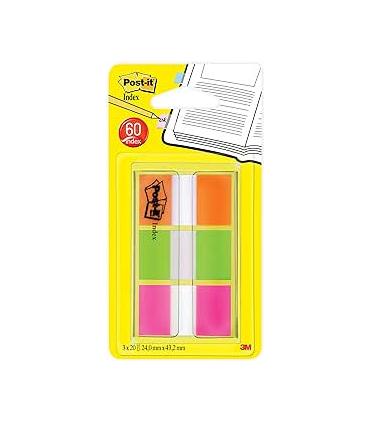 BLISTER DISPENSADOR 60 MARCADORES INDEX 25,4X43,2MM NARANJA/ROSA/VERDE 680-ROYN POST-IT 7100102571