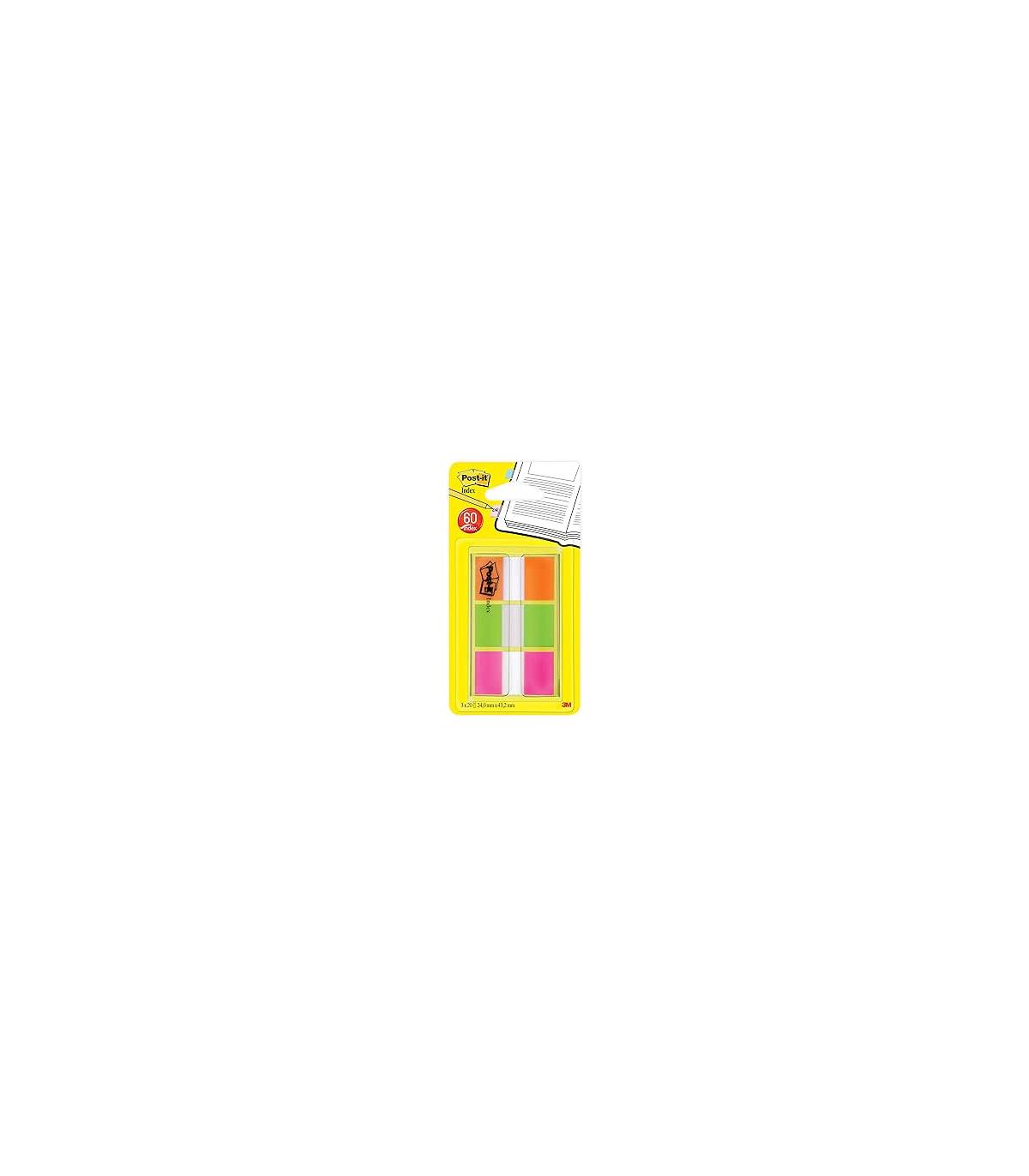 BLISTER DISPENSADOR 60 MARCADORES INDEX 25,4X43,2MM NARANJA/ROSA/VERDE 680-ROYN POST-IT 7100102571