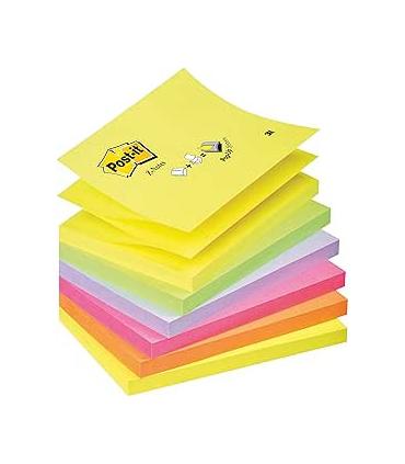 PACK 12 BLOCS 100 HOJAS Z-NOTES ADHESIVAS 76X76MM COLORES SURTIDOS FLOR R330-NR POST-IT 7100290154